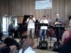 Left to right: Billy Childs, Ben-jamin, Gilbert Castiones, Bob Shepard, at the Idlewild Jazz Festival with Clayton Cameron sextet.